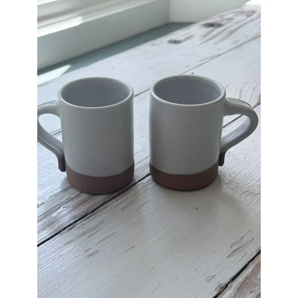Pottery Handmade 8 oz Stoneware Espresso Mugs Set of 2